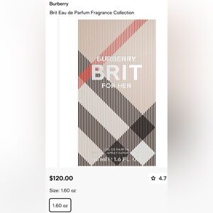 NEW sealed box Burberry Brit Women's Eau de Parfum spray  50 mL / 1.6 oz